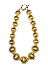 Load image into Gallery viewer, Brushed Gold Bead Statement Necklace - Chinoiserie jewelry
