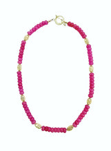 Load image into Gallery viewer, Hot Pink Jade Gemstone Candy Necklace - Chinoiserie jewelry