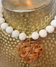Load image into Gallery viewer, White Cinnabar Chinoiserie Pendant Necklace