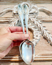 Load image into Gallery viewer, Antique c1900s Rockford Fairoaks Silver Serving Spoons (2)