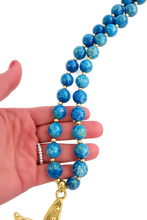 Load image into Gallery viewer, Blue Fossil Starfish Pendant Necklace