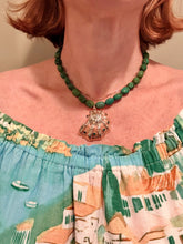 Load image into Gallery viewer, Green Turquoise Shell Pendant Necklace