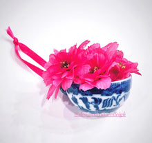 Load image into Gallery viewer, Blue Willow Floral Tea Cup Ornament - Chinoiserie jewelry
