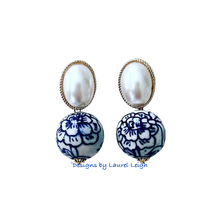 Load image into Gallery viewer, Chinoiserie Oval Pearl Earrings