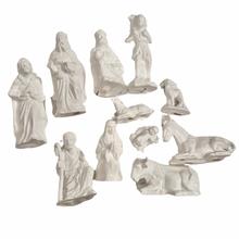 Load image into Gallery viewer, Vintage White Ceramic Christmas Nativity Set - Chinoiserie jewelry