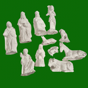 Vintage White Ceramic Christmas Nativity Set - Chinoiserie jewelry