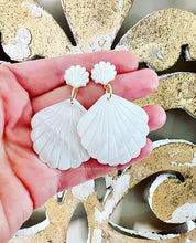 Load image into Gallery viewer, Mother of Pearl Shell Drop Earrings - Chinoiserie jewelry