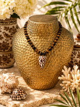 Load image into Gallery viewer, Brown Marbled Cone Seashell Pendant Necklace