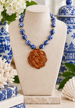 Load image into Gallery viewer, Chinoiserie Rattan Pendant Necklace