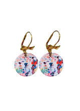 Load image into Gallery viewer, Chinoiserie Watercolor Geisha &amp; Dainty Bow Earrings - Ginger jar