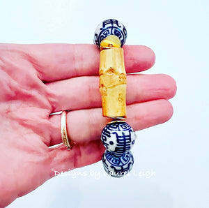 Chinoiserie Bamboo Double Happiness Bracelet - Chinoiserie jewelry