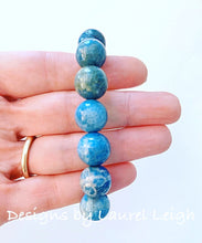 Load image into Gallery viewer, Spa Blue Fossilized Beaded Bracelet - Ginger jar