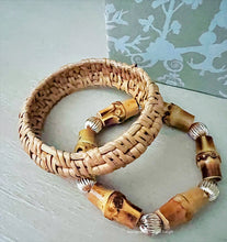 Load image into Gallery viewer, Bamboo &amp; Gold Filled Bead Bracelet - Chinoiserie jewelry