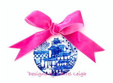 Load image into Gallery viewer, Chinoiserie Ornament - Blue &amp; White Pagodas - Chinoiserie jewelry