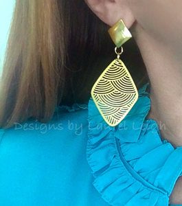 Gold Scalloped Post Earrings - Designs by Laurel Leigh