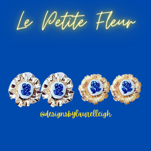 Chinoiserie Petite Fleur Gold Studs - Chinoiserie jewelry