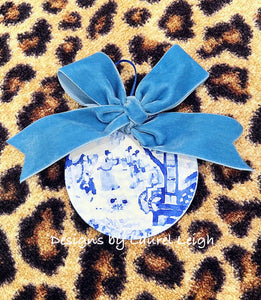 Chinoiserie Ornament - Blue & White Watercolor Ladies - Chinoiserie jewelry