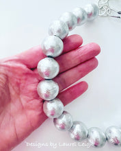 Load image into Gallery viewer, Silver Gray Pearl Statement Necklace - Chinoiserie jewelry