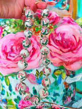 Load image into Gallery viewer, Pink &amp; Green Peony Necklace - Chinoiserie jewelry