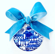 Load image into Gallery viewer, Blue Velvet Ribbon Bow UPGRADE - Chinoiserie jewelry