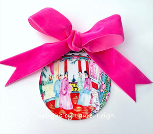 Famille Rose Medallion Ornament- 2 Designs - Chinoiserie jewelry