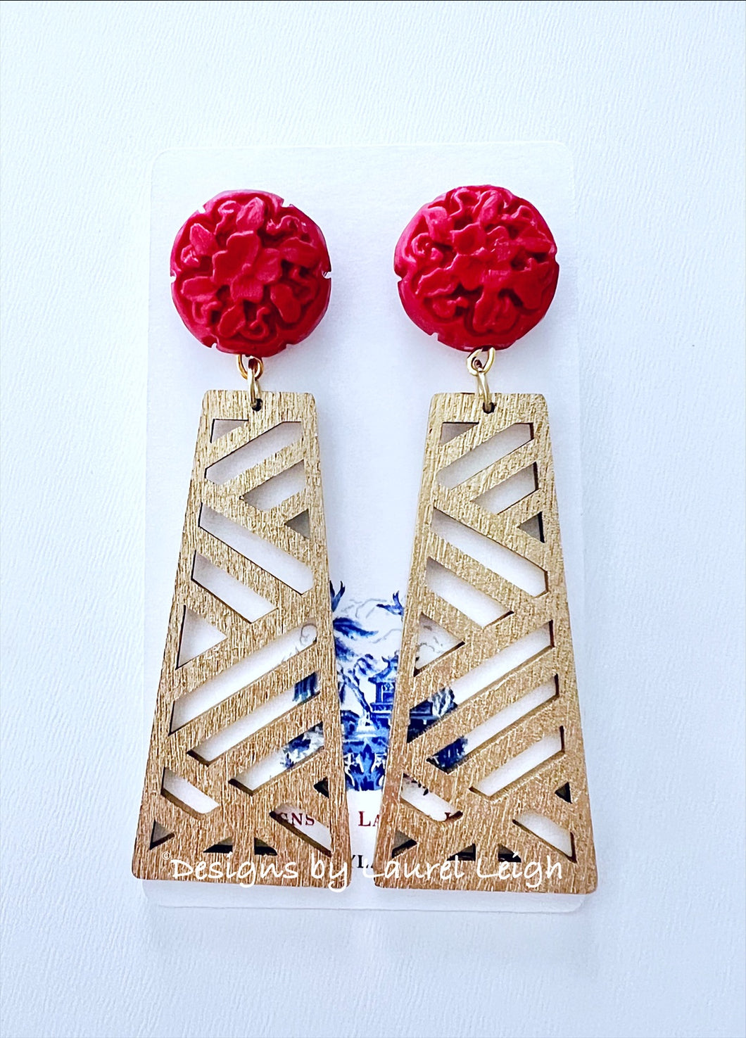 Chinoiserie Chippendale Earrings - Chinoiserie jewelry