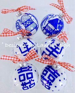 Chinoiserie Hand Painted Christmas Ornament - Regular Size - Pick Color - Designs by Laurel Leigh