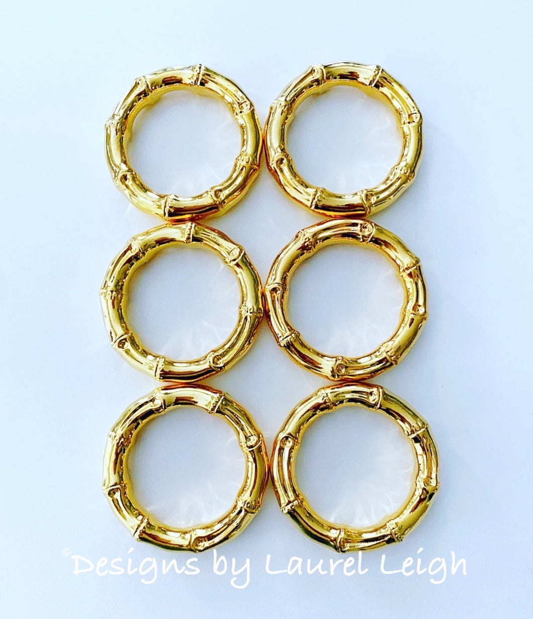 Gold Bamboo Napkin Rings - Ginger jar
