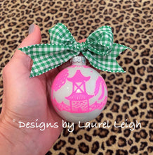 Load image into Gallery viewer, Pink &amp; Green Chinoiserie Hand Painted Christmas Ornament - Pink or Green Paint - Regular Size - Ginger jar