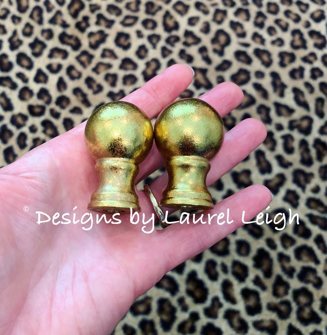 Gilded Gold Lamp Finials - Pair (2) - Ginger jar