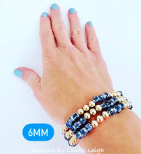 Load image into Gallery viewer, Chinoiserie Blue &amp; White Gold Filled Bracelets - Chinoiserie jewelry