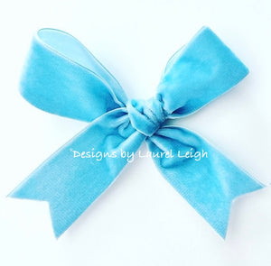 Blue Velvet Ribbon Bow UPGRADE - Chinoiserie jewelry