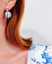 Load image into Gallery viewer, Chinoiserie Bead Clip-on Earrings - Chinoiserie jewelry