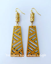 Load image into Gallery viewer, Gold Chinoiserie Bamboo Chippendale Earrings - Chinoiserie jewelry