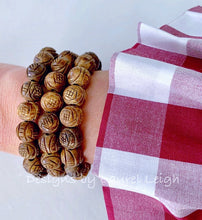 Load image into Gallery viewer, Brown Carved Horn Beaded Bracelet - Designs by Laurel Leigh