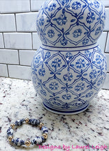 Load image into Gallery viewer, Chinoiserie Ginger Jar and Gold Filled Bead Bracelet - Ginger jar