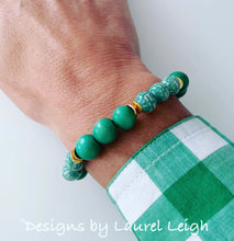 Load image into Gallery viewer, Chinoiserie Longevity Bead Bracelet - Green - Ginger jar