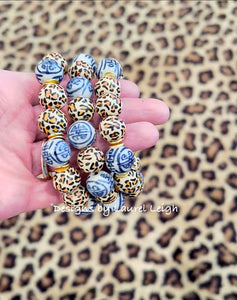Chinoiserie Leopard Bracelet - Black Multi - Chinoiserie jewelry
