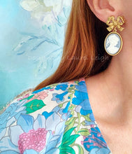 Load image into Gallery viewer, Wedgwood Blue and White Cameo Earrings - 6 Styles - Ginger jar