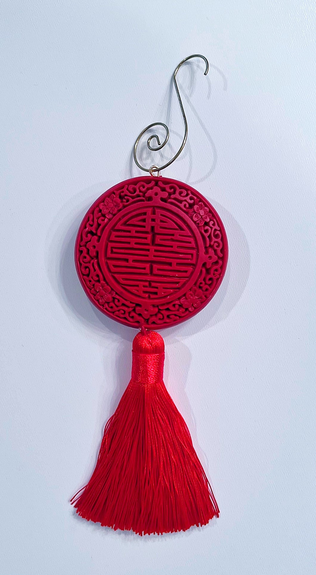 Red Cinnabar Tassel Ornament - Chinoiserie jewelry