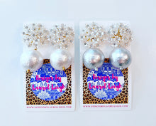 Load image into Gallery viewer, Hydrangea Blossom White Pearl Drop Earrings - Chinoiserie jewelry