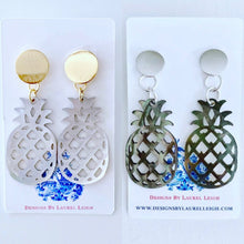 Load image into Gallery viewer, Mother of Pearl Pineapple Statement Earrings - Two Colors - Ginger jar