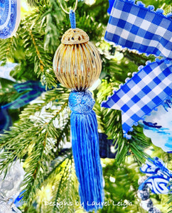 Blue & White Chinoiserie Decorative Tassel - Chinoiserie jewelry