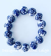 Load image into Gallery viewer, Blue &amp; White Chinoiserie Bracelet - Chinoiserie