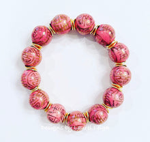 Load image into Gallery viewer, Pink &amp; Gold Chinoiserie Bracelet - Chinoiserie jewelry