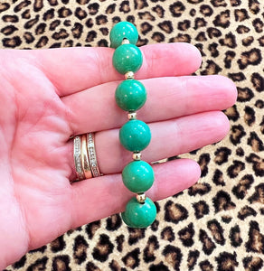 Gold & Green Turquoise Bracelet - Chinoiserie jewelry
