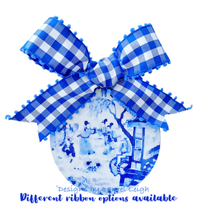 Chinoiserie Ornament - Blue & White Watercolor Ladies - Chinoiserie jewelry