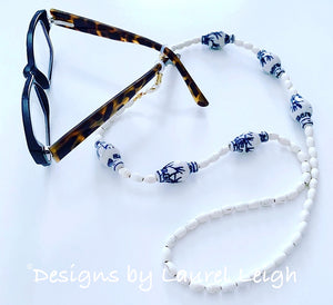 Chinoiserie Ginger Jar & Bamboo Eyeglass / Sunglass / Mask Holder / Lanyard Chain / Necklace - Ginger jar