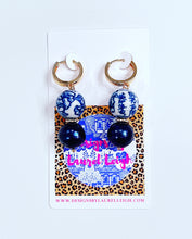 Load image into Gallery viewer, Chinoiserie Floral Peacock Pearl Earrings - Chinoiserie jewelry