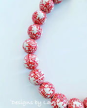 Load image into Gallery viewer, Chinoiserie Double Happiness Statement Necklace - Red - Ginger jar